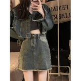 Fongt Fashion Suit Women's Short Jacket Jacket Autumn New Package Hip Skirt Temperament Skirt Two Set-Outfit