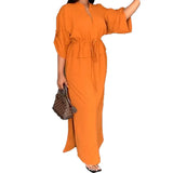 Fongt New Women's Wear Temperament V Tie With Waist Loose Casual Plus Size Winter