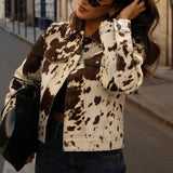 Fongt Women's ZA Autumn And Winter New Street Fashion Casual Color Printing This Quality Coat