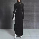 Fongt Temperament Collar Dress Dress In Spring 2025 New Simple Fold Design Textured Temperament