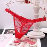 Fongt Trousers Female Lace Sexy Transparent Scarless Temptation Solid Color Trousers Hot Mesh Low-Waisted Tpants