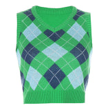 plaid stacking and outer sweater-Outfit