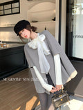 Fongt Xixi 2025 Autumn New White Standard Temperament Elegant Thousand Gold Wind Long-Sleeved Coat Cape Woman 86100