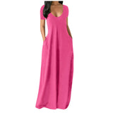Plus Size Women's Solid Color Sexy Deep Milk Silk Short Sleeve Pockets