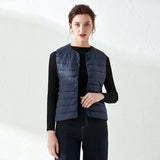 2024 New Autumn And Winter Light Down Jacket Vest Female Warm Slim Inside The Vest Vest White Duck Velvet-Outfit