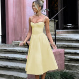 Fongt Women's 2026 Spring And Summer New Sexy Fashion Slings To Collect Waists Thin Back Dress