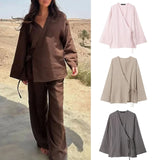 Fongt Explosive Women's Texture Double Thai And Outerwear Trousers Set