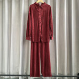 Net Color Press Fold Suit-Outfit