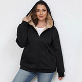 Fongt Size Women's Winter Explosion Warm Plush Hoodie Jacket