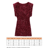 Fongt Women's Beads Dress Dress Sleeveless Party With Cushioned Shoulder Mini Dress Y2K