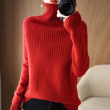 Fongt Sweater Bottom Shirt Women With Qiu Dong New Head Loose Half Draw A Rotator Sleeve Sweater Women's Jacket-Outfit