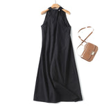 New Literary And Art Vintage French Elegant Design V-Collar Shoulder Dress-Outfit
