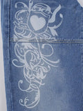 faded heart print cargo
