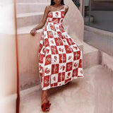 Fongt Dress Fashion Sling Positioning Print Three-Dimensional Lace 8052