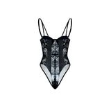 Fongt New Hot-Selling Sexy Lace Patchwork Niche Street Spice Style Jumpsuit In Stock-Outfit