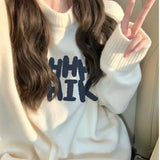 Fongt Waxy Sweater Female Apricot Autumn Winter New Gentle Wind Advanced Sense Set Warm Long Sleeve Sweater Jacket Tide-Outfit