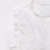 Summer Bow Embroidered Blouse Shirt 0881024-Outfit