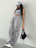 Vintage Oversized Parachute Cargo Pants-Outfit