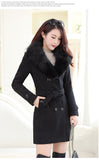 Fongt Autumn And Winter Large-Size Hairy Women's Coat Double Buckle Ebay Big Coat Collar