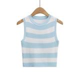 Fongt Summer New Top Sleeveless Short Knitted Vest Female C83614