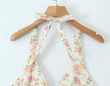 Floral Halter Mini Dress-Outfit