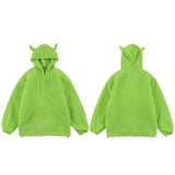 Men Hip Hop Streetwear Jacket Coat Plain Devil Hooded Jacket Harajuku Cotton Casual Jacket Coat Autumn Outwear Zipper