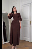 Fongt Women's Clothing 2025 Autumn New Bubble Sleeve With Fashion Temperament Dress Dress Dress
