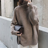 Waxy Milk Department Turtleneck Sweater Autumn Winter Loose Head Lazy Wind Loose Knit Bottom Shirt Jacket Tide-Outfit