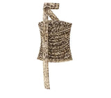 Fongt Women's Clothing INS Net Red Explosion Sexy Fashion Leopard Print Hanging Neck Tops Can Be Worn Outside