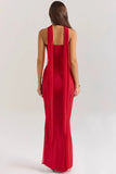 Corset Top With Long Scarves And Body-con Midi Skirt Set-Outfit
