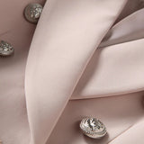 QUALITY New Fashion 2023 Baroque Designer Blazer Women's Long Sleeve Double Breasted Metal Lion Buttons Blazer Jacket