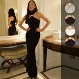 Fongt Spring-Summer Explosion Women's Metal Buckle Long Dress Dress