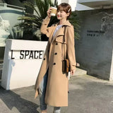 Fongt Trench Coat Female Spring And Autumn 2024 Spring New Medium And Long Korean British Style Small People Wear A Coat-Outfit