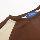 Raglan Short Sleeve Patchwork T-shirt-Outfit