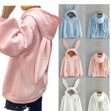 Cute Bunny Printed Girl Hoodie Casual Long Sleeve Sweatshirt Pullover Ears Plus Size Top Sweatershirt Hot