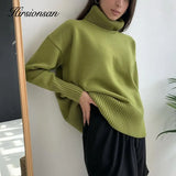 Turtle Neck Cashmere Winter Sweater Women 2021 Elegant Thick Warm Female Knitted Pullover Loose Basic Knitwear