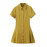 New Simple Mini-Shirt Dress 2674507-Outfit
