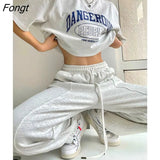 Women Sweatpants Casual Joggers Harajuku Hip Hop Korean Fashion Y2k Female Wide Leg Sports Trousers Streetwear