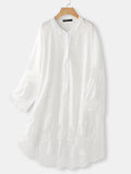 Women's Dress Mid-Claf Vestido De Mujer2022 Summer Lace Patchwork Sundress Casual Flare Sleeve Female White Shirt