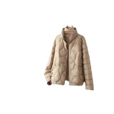 Autumn Winter New Style Art Fan Li Collar Leisure Spring And Autumn Light Short Down Jacket Female Joker Show Thin Short Coat-Outfit
