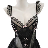 Fongt French Romance With Steel Ring Cupless Pad Lace Slings Sexy Steel Tots Pure Pyjamas