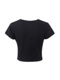 short sleeve Y2K crop top t-shirt with skull