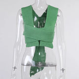 Sleeveless Knitted Crop Sweater Sexy Autumn Summer Fashion Vest Black Casual White Jumper Top Female Pullover fall