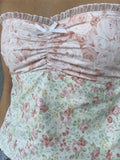 Lace Stitching Plaid Bandeau Top-Outfit