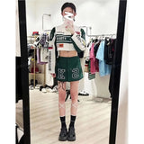 Bomber Woman varsity Jackte Long Sleeves Race Car Jacket Vintage Detachable Hem Coat 2022 Summer American Baseball