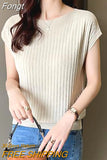 Summer Top Thin Knitted T Shirt Women Tee Shirt Femme T-Shirts Short Sleeve Womens Clothing Casual Tshirt Camisetas