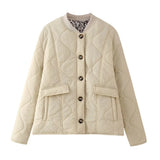 Fongt Women's Exploding Quilt Button Cotton Suit Fashion Comfortable Retro Casual Jacket Jacket