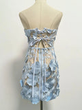 Fongt Holiday Style Dress 2025 Summer New Temperament Sexy Style Tective Yarn Flower Design Short