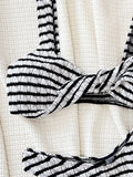 Fongt Single Swimsuit Ladies Split Swimsuit Black And White Contrast Sexy Bikini D633WY-Outfit