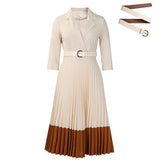 Fongt Autumn And Winter Fashion Women's Suit Collar Fashion OL Elegant Folded African Dress